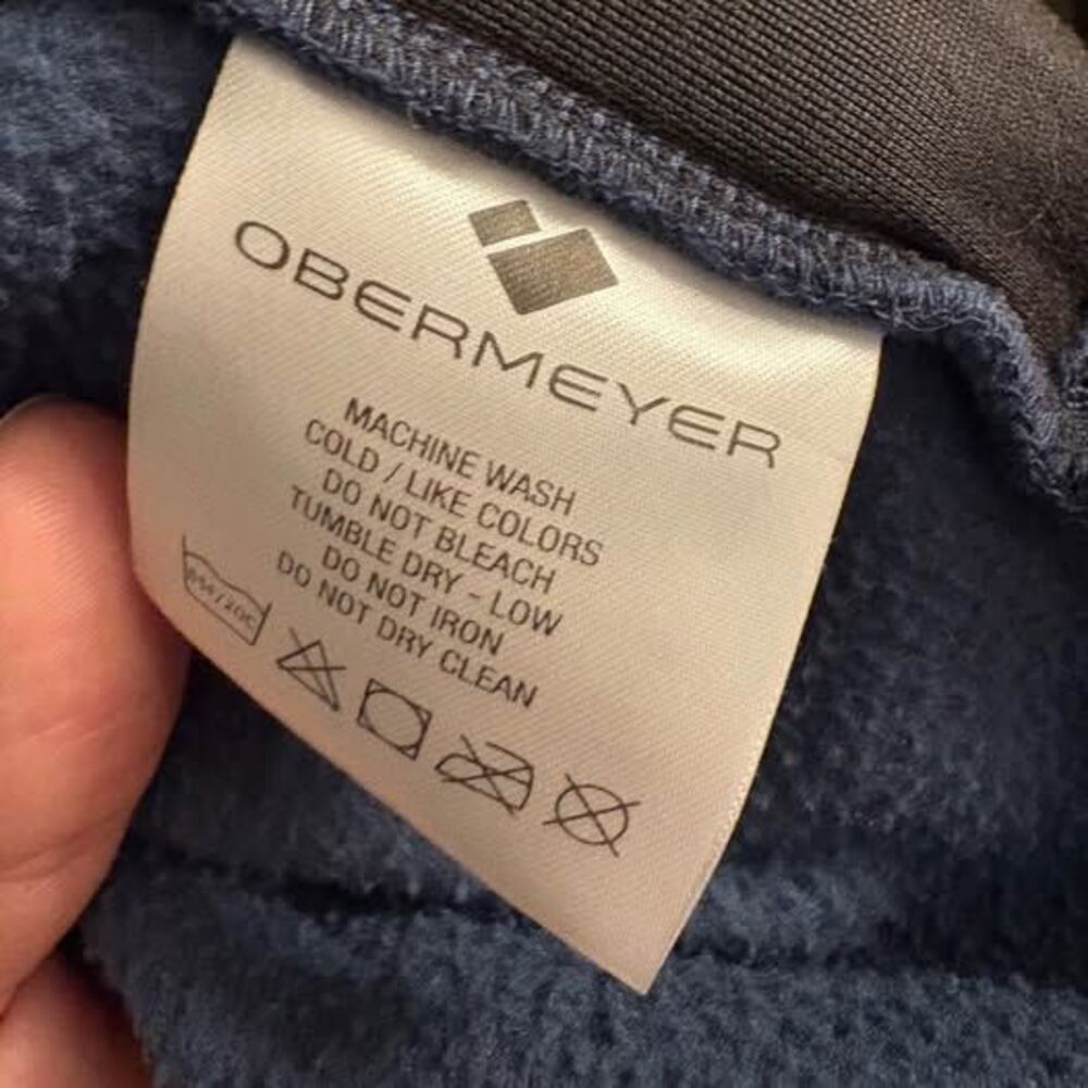 Obermeyer Men’s Fleece Quarter Snap Elbow Patches Orange Blue Men's S - Picture 9 of 10